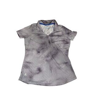 Adidas ClimaCool Polo Shirt Trippy Black Print Womens Activewear